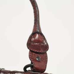 مملوكة مسبقًا Valentino Dark Burgundy Leather Crystals Catch Satchel