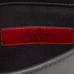 Pre Owned Valentino Black Leather Small Rockstud Flap Crossbody Bag