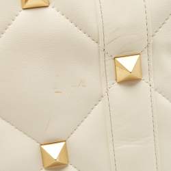 Valentino Off White Leather Roman Stud Shopper Tote