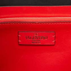 Pre Owned Valentino Pink/White Leather VLogo Shopper Tote