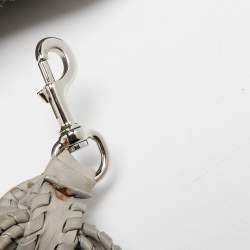 Pre Owned Valentino Grey Leather, Beads and Sequins Embellished Satchel