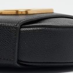 Valentino Black Leather VLogo Round Crossbody Bag