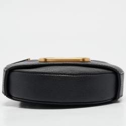 Valentino Black Leather VLogo Round Crossbody Bag