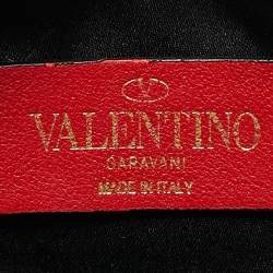 Valentino Black Leather VLogo Round Crossbody Bag