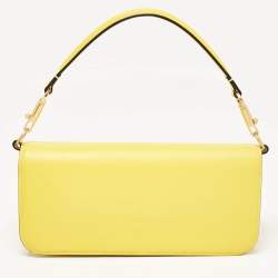 Pre Owned Valentino Yellow Leather Loco Shoulder Bag