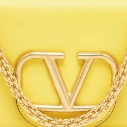 Pre Owned Valentino Yellow Leather Loco Shoulder Bag