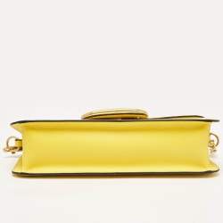 Pre Owned Valentino Yellow Leather Loco Shoulder Bag