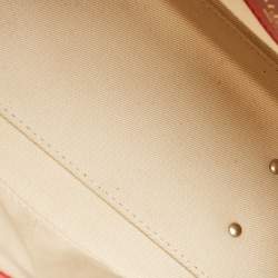 Pre Owned Valentino Red Quilted Leather Medium Candystud Top Handle Bag