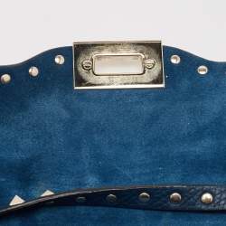 Valentino Blue Leather Rockstud Flap Crossbody Bag