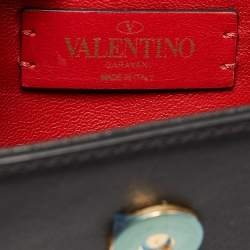 Pre Owned Valentino Black Leather Small Supervee Crossbody Bag