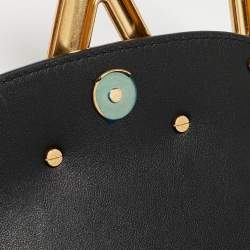 Pre Owned Valentino Black Leather Small Supervee Crossbody Bag