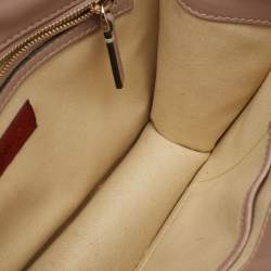 Pre Owned Valentino Beige Leather Medium Glam Lock Chain Shoulder Bag