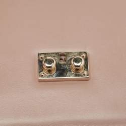 Pre Owned Valentino Beige Leather Medium Glam Lock Chain Shoulder Bag