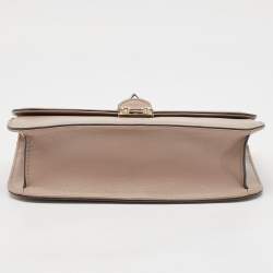 Pre Owned Valentino Beige Leather Medium Glam Lock Chain Shoulder Bag