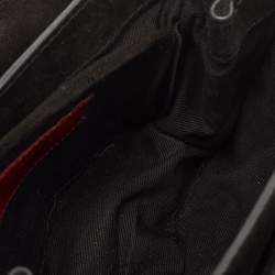 Pre Owned Valentino Black Suede Embroidered Chain Shoulder Bag