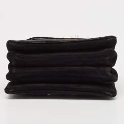 Pre Owned Valentino Black Suede Embroidered Chain Shoulder Bag