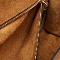 Pre Owned Valentino Brown Leather Medium Rockstud Glam Lock Flap Bag