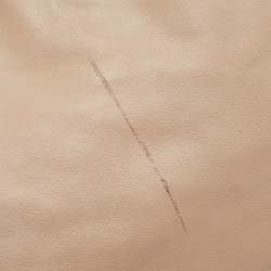 Pre Owned Valentino Beige Leather Sequin Beaded Applique Tote