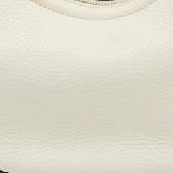 Pre Owned Valentino Off White Leather Small VLogo Moon Hobo