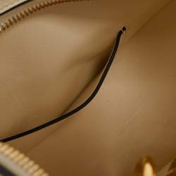 Pre Owned Valentino Off White Leather Small VLogo Moon Hobo