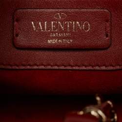 Pre Owned Valentino Red Leather Demilune Tote