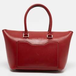 Pre Owned Valentino Red Leather Demilune Tote
