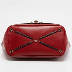 Pre Owned Valentino Red Leather Demilune Tote