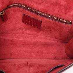 Valentino Burgundy Leather Medium Rockstud Glam Lock Flap Bag