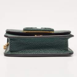 Valentino Dark Green Leather Mini VSling Shoulder Bag