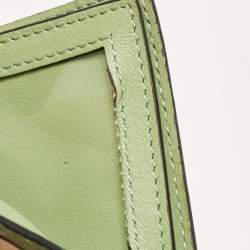 Pre Owned Valentino Green Leather Rockstud Card Holder