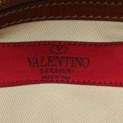 Pre Owned Valentino Brown Leather Roman Stud Satchel