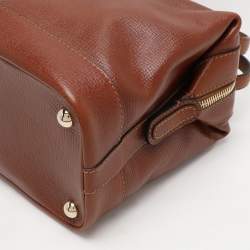 Pre Owned Valentino Brown Leather Roman Stud Satchel