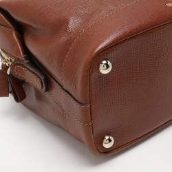 Pre Owned Valentino Brown Leather Roman Stud Satchel