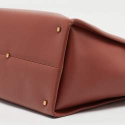 Pre Owned Valentino Brick Red Leather One Stud Tote