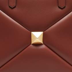 Pre Owned Valentino Brick Red Leather One Stud Tote