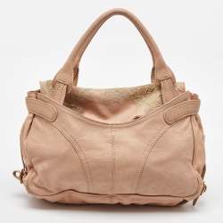 Pre Owned Valentino Beige Leather Urban Lace Embroidered Satchel