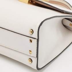 Valentino White Leather Small VSLING Top Handle Bag
