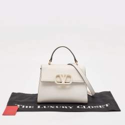 Valentino White Leather Small VSLING Top Handle Bag