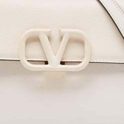 Valentino White Leather Small VSLING Top Handle Bag