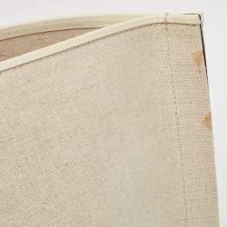 Pre Owned Valentino Burgundy/Beige Canvas and Leather Escape V logo Tote