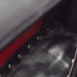 Valentino Black Quilted Velvet Small Butterfly Rockstud Spike Top Handle Bag
