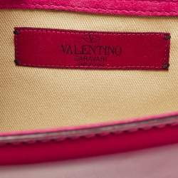 Valentino Fuchsia Patent Leather Medium Glam Lock Shoulder Bag