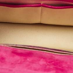 Valentino Fuchsia Patent Leather Medium Glam Lock Shoulder Bag