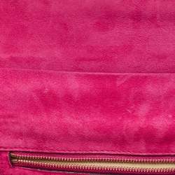 Valentino Fuchsia Patent Leather Medium Glam Lock Shoulder Bag