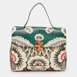 Valentino Multicolor Floral Print Leather Mime Top Handle Bag