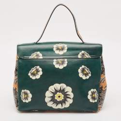 Valentino Multicolor Floral Print Leather Mime Top Handle Bag