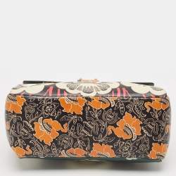 Valentino Multicolor Floral Print Leather Mime Top Handle Bag