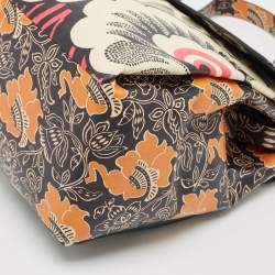 Valentino Multicolor Floral Print Leather Mime Top Handle Bag