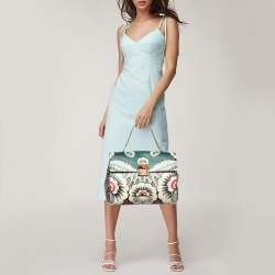 Valentino Multicolor Floral Print Leather Mime Top Handle Bag