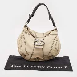 Valentino Cream/Black Leather Catch Hobo